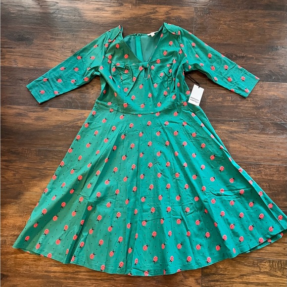 Unique Vintage NWT Ladybug Swing Dress - Picture 2 of 5